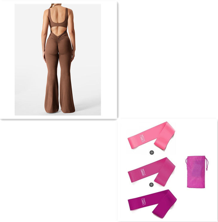 Combinaison Fitness Femme Dos Nu – Jumpsuit Sculptant Slim Fit & Sexy pour Yoga & Entraînement
