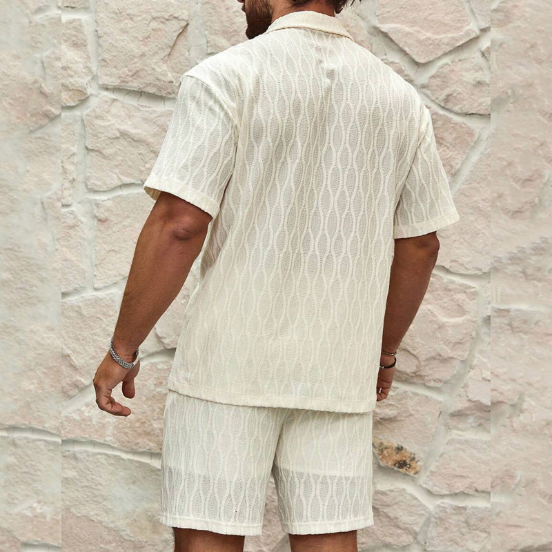 Ensemble Homme Été Décontracté – Chemise à Boutons & Short | Tenue 2 Pièces Chic & Confort Plage ou Ville