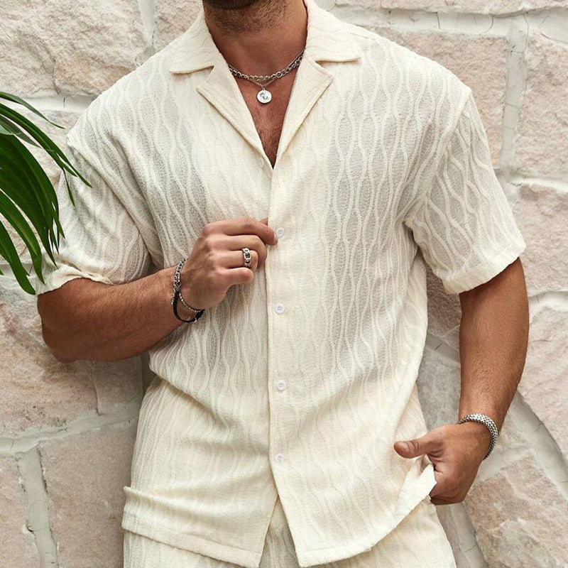 Ensemble Homme Été Décontracté – Chemise à Boutons & Short | Tenue 2 Pièces Chic & Confort Plage ou Ville