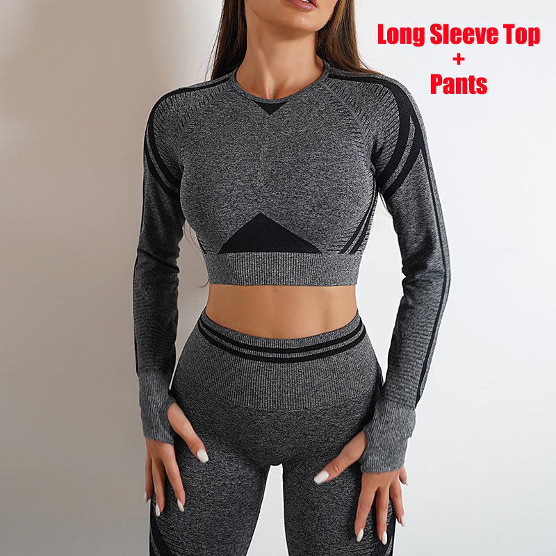 Ensemble de Sport Femme Seamless – Legging Galbant & Haut à Manches Longues | Confort Sculptant & Style Fitness