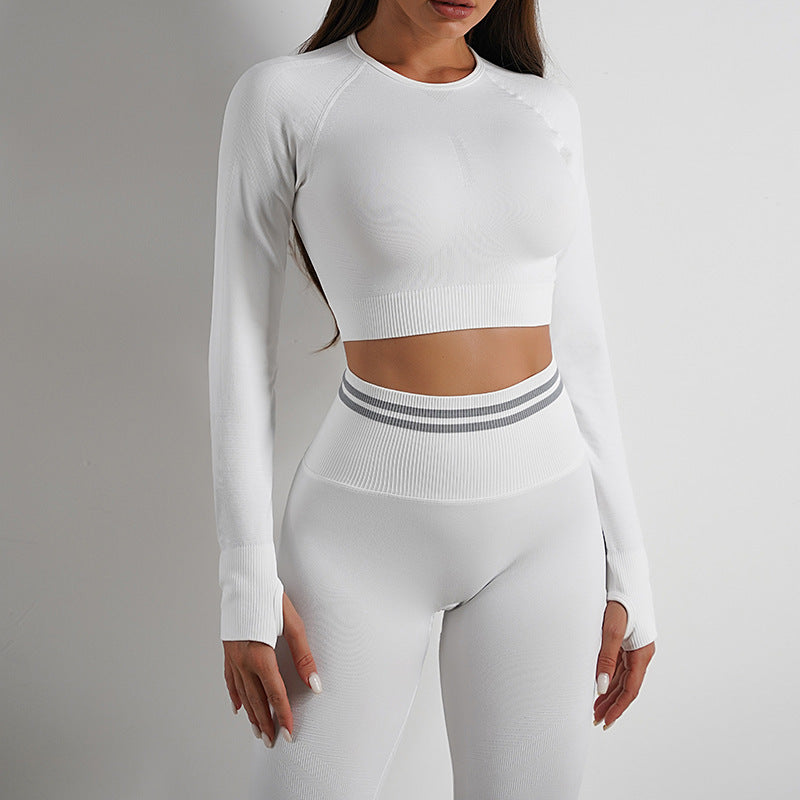 Ensemble de Sport Femme Seamless – Legging Galbant & Haut à Manches Longues | Confort Sculptant & Style Fitness