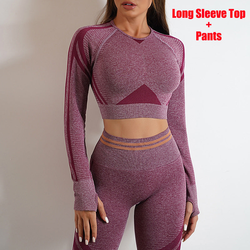 Ensemble de Sport Femme Seamless – Legging Galbant & Haut à Manches Longues | Confort Sculptant & Style Fitness
