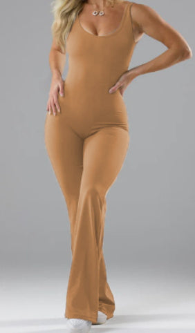 Combinaison Fitness Femme Dos Nu – Jumpsuit Sculptant Slim Fit & Sexy pour Yoga & Entraînement