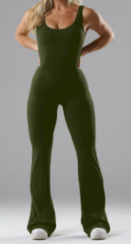 Combinaison Fitness Femme Dos Nu – Jumpsuit Sculptant Slim Fit & Sexy pour Yoga & Entraînement