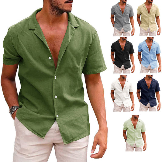 Chemise Homme Décontractée Été – Manches Courtes à Boutons | Style Plage & Casual Chic