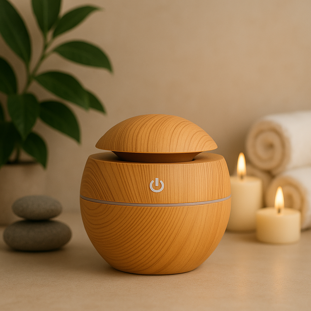 MiniAroma™ – Diffuseur Nomade en Bois | Brume Fine & Silencieuse
